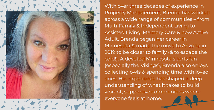 a bio of a manager with branding