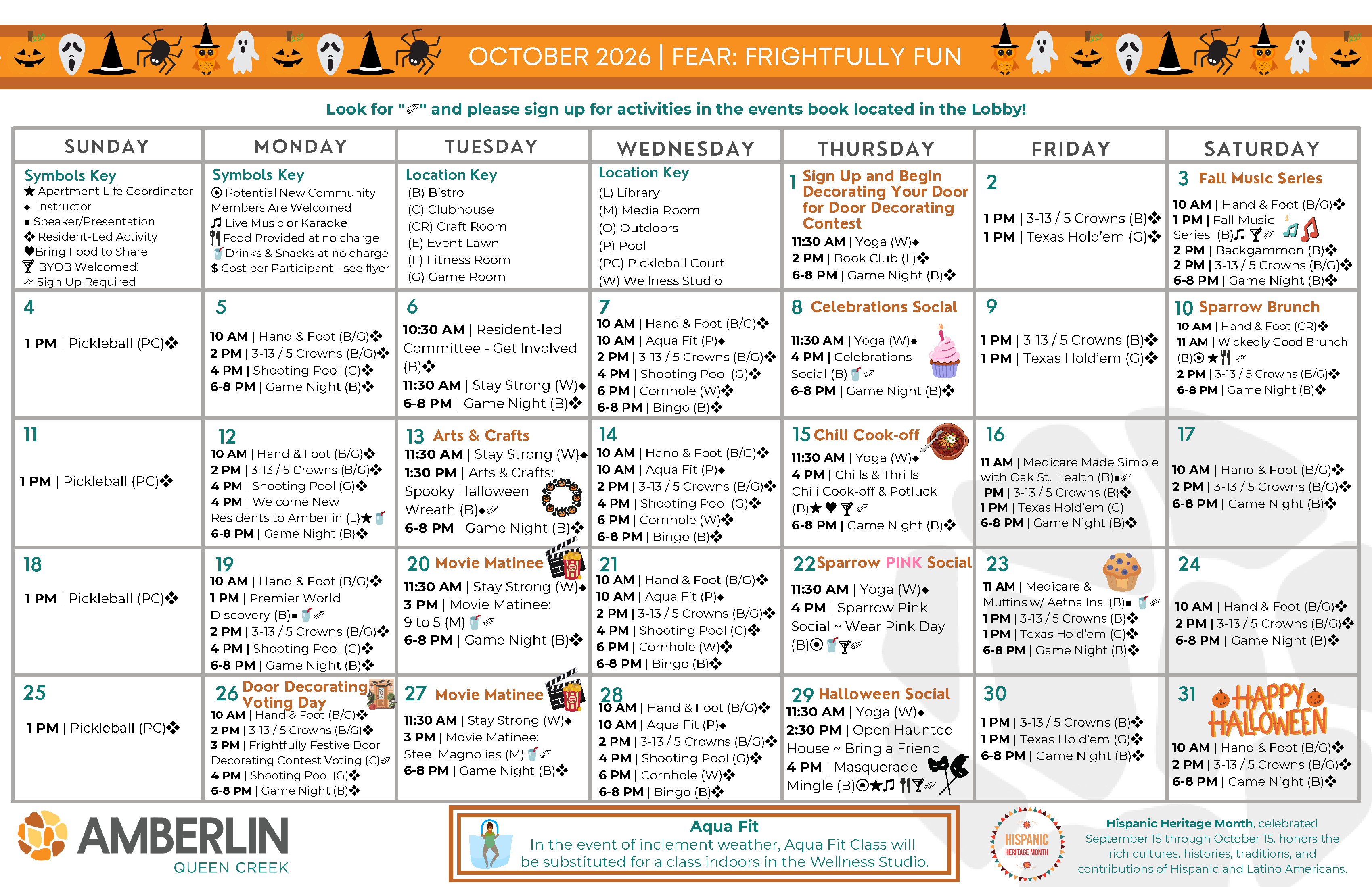 October Event Calendar